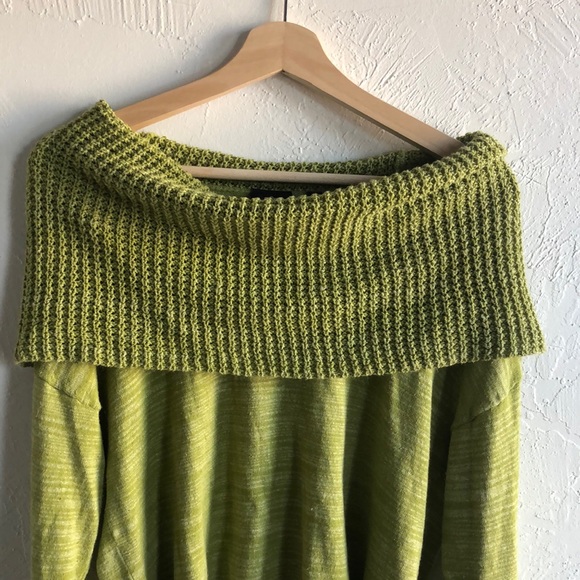 Amber Sun✨ Convertible Knit Pullover Sweater - Green - Picture 4 of 7
